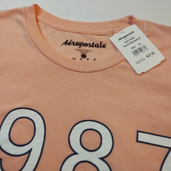 NWT Aeropostale Orange Short Sleeve Casual T Shirt Size XL - Picture 5 of 6